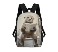 sinyumoney Otter on Toilet Mochila Escolar Infantil Impresa En 3D Para Niños, Mochilas De Viaje, Bolsas Para Libros, Mochila Escolar Infantil 17inch
