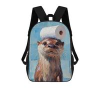 sinyumoney Otter with Toilet Paper Hat Mochila Infantil, Mochila Escolar Infantil, Mochilas Escolares Impresas En 3D Para Niños Y Estudiantes Adolescentes 17inch