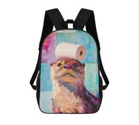 sinyumoney Otter with Toilet Paper Mochila Escolar Infantil De Moda Informal Mochilas Infantiles Impresas En 3D Mochila Grande Para Niño 17inch