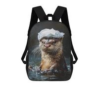 sinyumoney Otter with White Hat Swimming Mochilas Infantiles Mochila Escolar Impresa En 3D Para Niños Mochilas De Viaje Bolsas Para Libros Para Niños 17inch Mochila Escolar