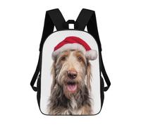 sinyumoney Otterhound Dog with Santa Hat Mochila Escolar Infantil Impresa En 3D Para Niños, Mochilas De Viaje, Bolsas Para Libros Para Niños Estudiantes De Primaria 17inch