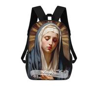sinyumoney Our Lady of Sorrows Mochila Escolar Infantil Impresa En 3D Para Niños, Mochilas De Viaje, Bolsas Para Libros Para Niños Estudiantes De Primaria 17inch