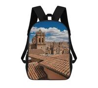 sinyumoney Over The Rooftops of Cusco Mochila Ronaldo, Mochila Infantil, Mochila Escolar Para Estudiantes, Mochila Para Libros, Mochila Escolar Impresa En 3D Para Niños Y Niñas, 17inch