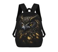 sinyumoney Owl Black Gold Mochilas Para Niños Mochilas Escolares Mochila Escolar Para Niños Impresa En 3D Mochilas De Viaje De Moda Para Niños De Primaria Y Secundaria 17inch