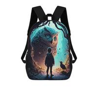 sinyumoney Owl Encounter in The Forest Mochila Escolar Infantil, Mochilas Impresas En 3D, Mochilas Escolares De Moda Para Niños De Primaria Y Secundaria 17inch