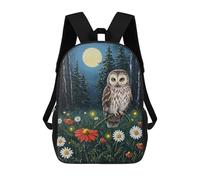 sinyumoney Owl in A Moonlit Flower Field Mochilas Infantiles Impresas En 3D, Mochilas De Moda Informales, Mochilas De Viaje Bonitas, Mochilas Informales Para Exteriores Para Niños Y Niñas 17inch