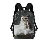 sinyumoney Owl in Bathtub with Foam Mochila Infantil De 17 Pulgadas, Mochila Escolar Con Estampado 3D De Dibujos Animados Para Niños Y Adolescentes.