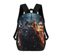 sinyumoney Owl in Black at Night Mochila Escolar Mochilas Escolares Para Niñas Y Niños Mochila Con Bolsillo Mochila Escolar De Moda Mochila Infantil 17inch