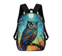 sinyumoney Owl in Starry Night Mochila Infantil Para Niñas, Mochila Escolar 3D, Mochila Para Niños Pequeños, Mochila Informal De Día, Mochila Escolar De Moda 17inch