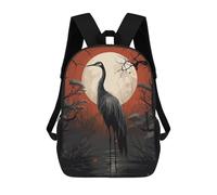 Sinyumoney Owl Paint Mochila Mochila Impresa En 3D, Bolsa De Degustación, Mochila De Viaje, Mochila De Amigos Para Niñas Y Niños, Black Stork Vector, 17"