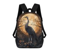 Sinyumoney Owl Paint Mochila Mochila Impresa En 3D, Bolsa De Degustación, Mochila De Viaje, Mochila De Amigos Para Niñas Y Niños, Black Stork Mitology, 17"