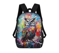 sinyumoney Owl Painting Bird Poster Mochila De Peluche Con Dibujos Animados, Mochila 3D Para Niños, Bolsa Escolar, Idea De Regalo De Cumpleaños Para Niños Y Niñas 17inch
