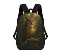 sinyumoney Owl Portrait in Forest Mochila Escolar De 17 Pulgadas Para Adolescentes, Con Estampado 3D, Ajustable Y Con Bolsillos, Ideal Para Niños, Niñas Y Estudiantes.