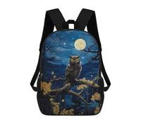 sinyumoney Owl Under Moonlight Mochila Infantil Para Niñas Y Niños, Mochila De Día, Escuela Primaria, Perfecta Para La Vuelta Al Cole O Educación Física, Regalos Y Viajes 17inch
