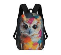 sinyumoney Owl with Colorful Strokes Mochila Escolar Mochilas Escolares Para Niñas Y Niños Mochila Con Bolsillo Mochila Escolar De Moda Para Niños 17inch