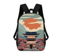 sinyumoney Pagoda Blossoms Mochilas Impresas En 3D Para Niños, Mochila Escolar, Mochila Informal Para Exteriores, Mochila Informal De Moda Para Niños, Lindas Bolsas De Viaje 17inch