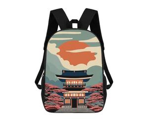 sinyumoney Pagoda Blossoms Mochilas Impresas En 3D Para Niños, Mochila Escolar, Mochila Informal Para Exteriores, Mochila Informal De Moda Para Niños, Lindas Bolsas De Viaje 17inch