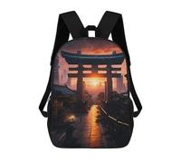 sinyumoney Pagoda in The Forest Mochila Escolar Para Niños Con Impresión 3D, Mochila Moderna Para Niños Y Niñas, Mochila Informal Para Estudiantes. 17inch