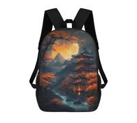 sinyumoney Pagoda of Tranquility Mochilas Impresas En 3D 17inch Mochila Escolar Infantil Para Exteriores, Mochila Informal De Día, Bolsas De Viaje Informales Para Estudiantes De Secundaria
