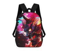 sinyumoney Paint The Oni Mask Mochila Infantil De Moda Divertida Mochila Escolar Para Niños Y Adolescentes Con Impresión 3D Para Niños 17inch