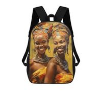 sinyumoney Painted African Sisters Mochila Escolar Infantil Con Impresión 3D, Mochila Escolar Informal Para Niños De Primaria Y Secundaria 17inch