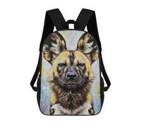 sinyumoney Painted African Wild Dog Portrait Mochila Escolar Para Niños, Mochila Escolar De Gran Capacidad Para Niños, Mochila Escolar 3D, Regalos Para Niños 17inch