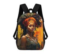 sinyumoney Painted African Woman Mochilas Impresas En 3D Para Niños 17inch Mochilas De Moda Informales Para El Día A Día, Bolsas De Viaje, Mochilas Informales Para Exteriores Para Niños Y Niñas