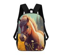 sinyumoney Painted Horse in Flowers Mochilas Infantiles Impresas En 3D, Mochilas De Moda Informales, Mochilas De Viaje Bonitas, Mochilas Informales Para Exteriores Para Niños Y Niñas 17inch