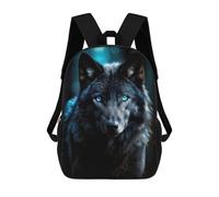 sinyumoney Painted Wolf Portrait Mochila Escolar Grande Para Niños - Perfecta Para Viajes, Trabajo Y Uso Diario 17inch