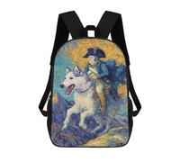 sinyumoney Painting Man Riding Husky -1 17inch Mochila Escolar Impresa En 3D Para Niños, Mochila Escolar Informal De Moda, Mochilas De Viaje Para Niños Y Estudiantes.