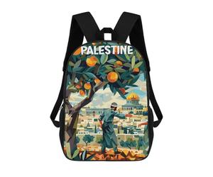 sinyumoney Palestine Oranges Cubism Mochila Infantil Para Niñas Y Niños, Mochila De Día, Escuela Primaria, Perfecta Para La Vuelta Al Cole O Educación Física, Regalos Y Viajes 17inch
