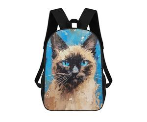 sinyumoney Palette Siamese Painting Mochila Escolar Resistente Al Agua, Mochila De Viaje, Bolsa Para Computadora Para Campus, Viajes Al Aire Libre, Deportes 17inch