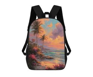 sinyumoney Palm Beach Sunset Landscape Mochila Escolar Resistente Al Agua, Mochila De Viaje, Bolsa Para Computadora Para Hombres, Mujeres Y Adolescentes 17inch