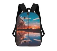 sinyumoney Palm Reflections at Sunset Mochilas Infantiles Escolares Impresas En 3D, Mochilas Para Niños, Mochilas De Viaje Para Niños Y Niñas, Mochilas Escolares Para Niños 17inch
