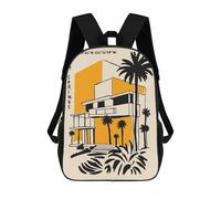 sinyumoney Palm Springs Architecture Illustration Mochilas Para Niños 17inch Mochila Escolar Mochila Escolar Impresa En 3D Para Niños De Primaria Y Secundaria