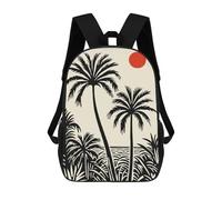 sinyumoney Palm Tree Sunset Silhouette Mochila Escolar Infantil De 17 Pulgadas, Mochila Escolar Impresa En 3D Para Niños De Primaria Y Secundaria