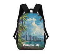 sinyumoney Panama City Skyline Mochila, Mochila Escolar Impresa En 3D, Bolsa Para El Almuerzo Escolar, Mochila De Viaje, Mochila Para Amigos, Mochila Escolar Para Niñas Y Niños 17inch
