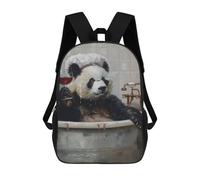 sinyumoney Panda Bath Glass Red Wine Mochila Escolar Infantil De 17 Pulgadas Con Estampado 3D, Mochila Moderna Para Niños, Mochilas De Viaje, Bolsas Para Libros, Mochila Escolar Infantil