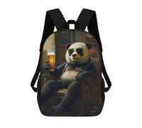 sinyumoney Panda Bear Relaxing with Beer Mochila Infantil Para Niñas Y Niños, Mochila De Día, Escuela Primaria, Perfecta Para La Vuelta Al Cole O Educación Física, Regalos Y Viajes 17inch
