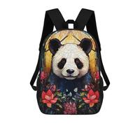 sinyumoney Panda Bear Stained Glass Mochila Escolar/de Trabajo/para Portátil Para Hombres, Mujeres Y Adolescentes 17inch
