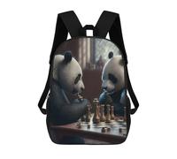 sinyumoney Panda Bears Playing Chess Mochila, Mochila Infantil, Mochila Escolar Para Estudiantes, Mochila Para Libros, Mochila Escolar Impresa En 3D Para Niños Y Niñas 17inch