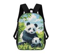 sinyumoney Panda Family in Nature Mochila Escolar Mochilas Escolares Para Niñas Y Niños Mochila Con Bolsillo Mochila Escolar De Moda Mochila Infantil 17inch