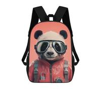 sinyumoney Panda Funny Skydiver Mochila Escolar Infantil De 17 Pulgadas, Impresa En 3D, Estilo Casual, Para Niños, Ideal Para Viajes, Como Mochila Escolar O Para Llevar Libros.
