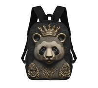sinyumoney Panda Gold Relief Deco Mochila Escolar Para Secundaria Y Preparatoria. Mochila Informal Para Adolescentes, Chicas, Chicos, Mujeres Y Hombres. 17inch
