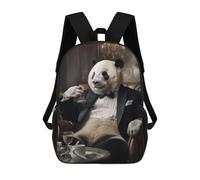 sinyumoney Panda in A Tuxedo Mochila Escolar De 17 Pulgadas Impresa En 3D Mochilas Infantiles Mochila Genial Impresa En 3D Para Niños De Primaria Y Secundaria