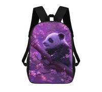 sinyumoney Panda in Cherry Blossom Tree-2 Mochila Infantil De 17 Pulgadas, Mochila Escolar Con Estampado 3D De Dibujos Animados Para Niños Y Adolescentes.