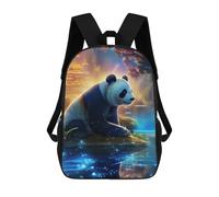 sinyumoney Panda in Enchanted Forest -3 Mochila Escolar Infantil, Mochilas Impresas En 3D, Mochilas Escolares De Moda Para Niños De Primaria Y Secundaria 17inch
