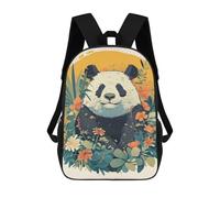 sinyumoney Panda in Floral Garden Illustration Mochila Escolar De Moda, Mochila Para Material Escolar, Mochila Impermeable Informal Para Acampar, Aventuras Al Aire Libre Y Viajes Diarios 17inch