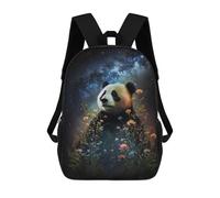 sinyumoney Panda in Space Flowers Mochilas Infantiles Impresas En 3D De 17 Pulgadas. Mochila Escolar Informal Impresa En 3D Para Niños De Primaria Y Secundaria.