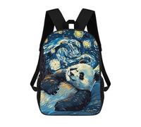 sinyumoney Panda in Starry Night Style Mochila Escolar Infantil Impresa En 3D Para Niños, Mochilas De Viaje De Alta Capacidad, Bolsas Para Libros, Mochila Escolar Infantil 17inch